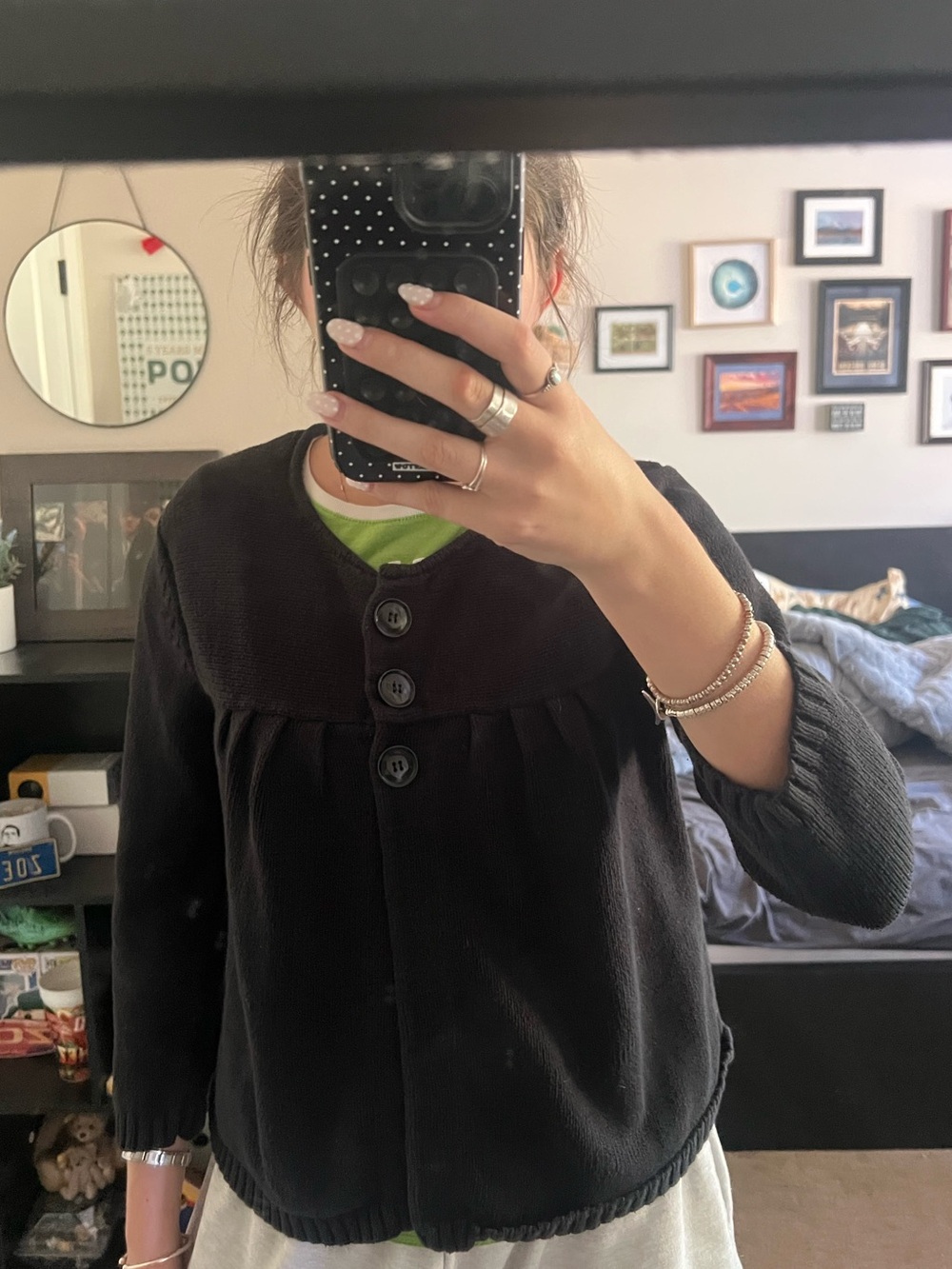 3/4 button sweater